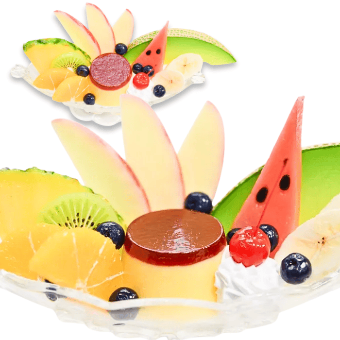 プリンアラモード食品サンプル